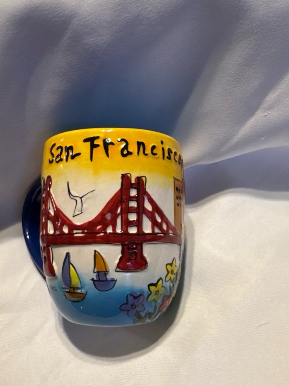 San Francisco Ceramic Mug Wall Art - Yellow & Red